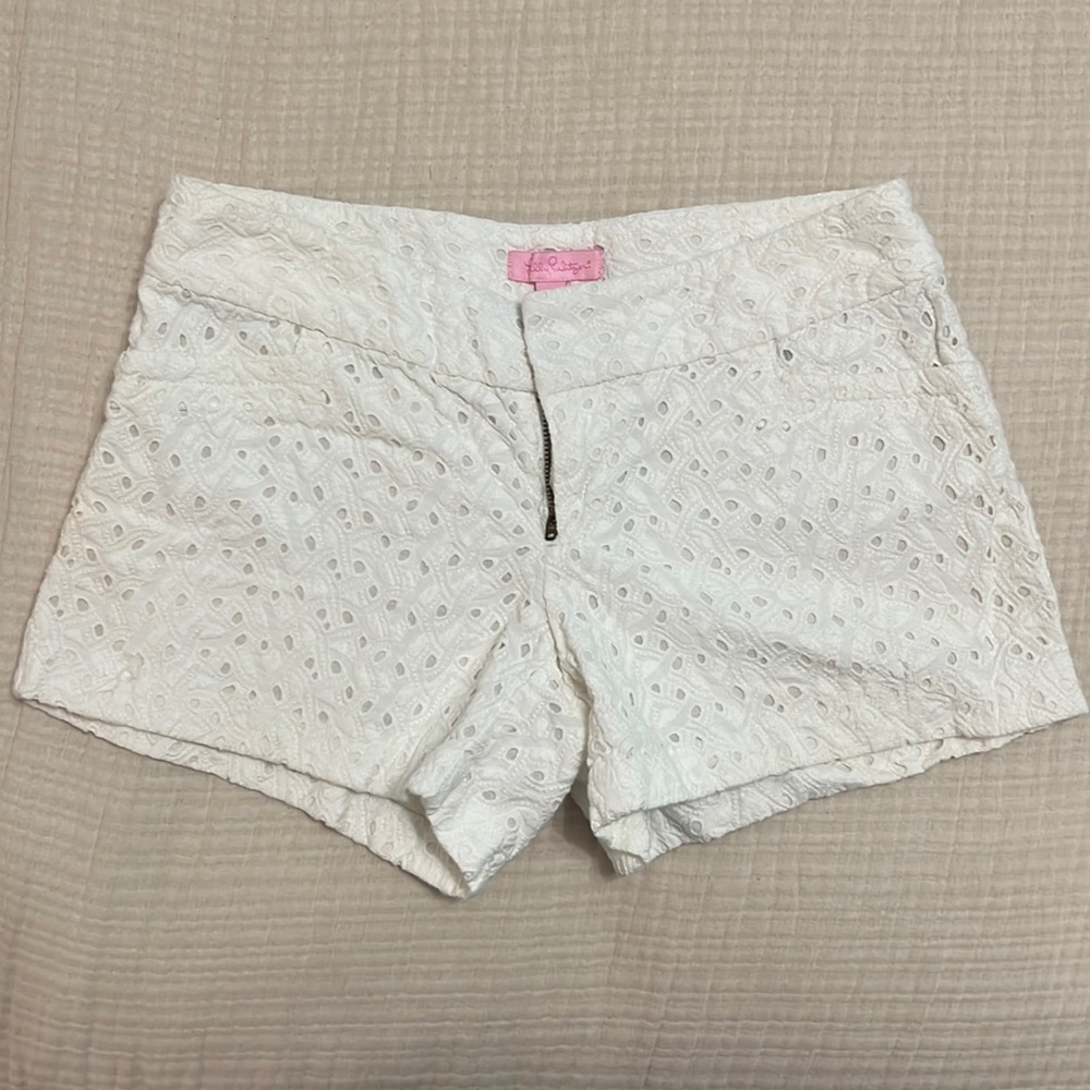 Lilly Pulitzer Ellie White Eyelet Resort Shorts Size 0